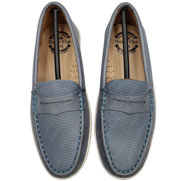 Driver Club USA | NIB Naples 2 Powder Blue Leather Preppy Loafers Girl's 13.5 - Picture 4 of 15